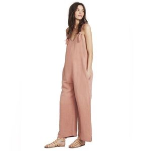 Hatch Noa Pink Linen Maternity Pregnancy Jumpsuit Size 0